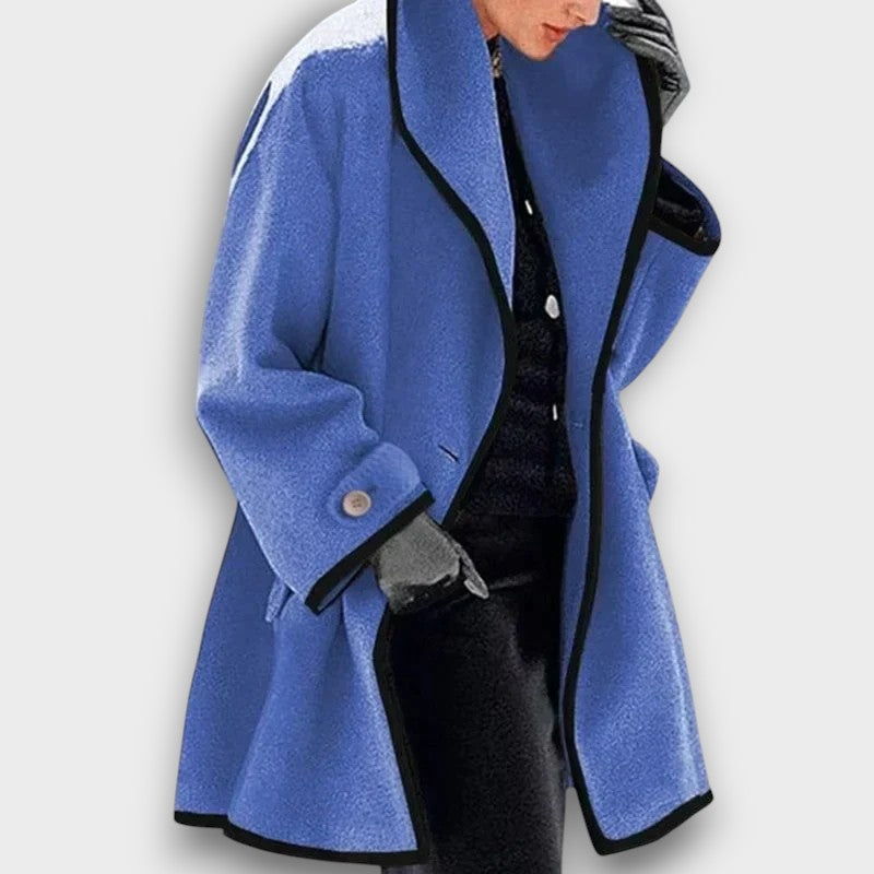 Manteau oversize avec passepoil contrasté (femme)