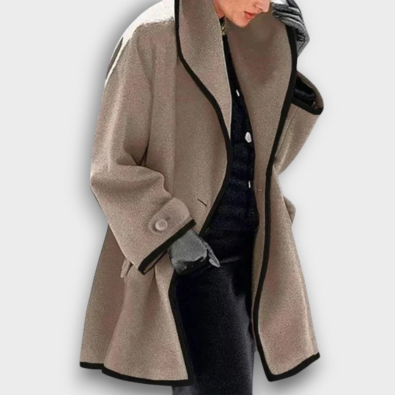 Manteau oversize avec passepoil contrasté (femme)