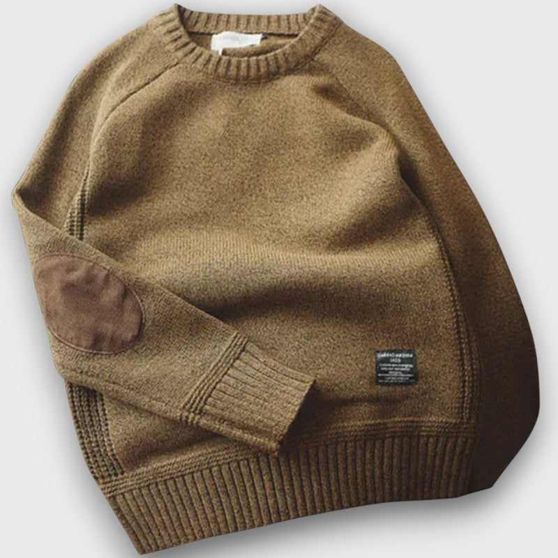 Pull en tricot avec coudières (homme)