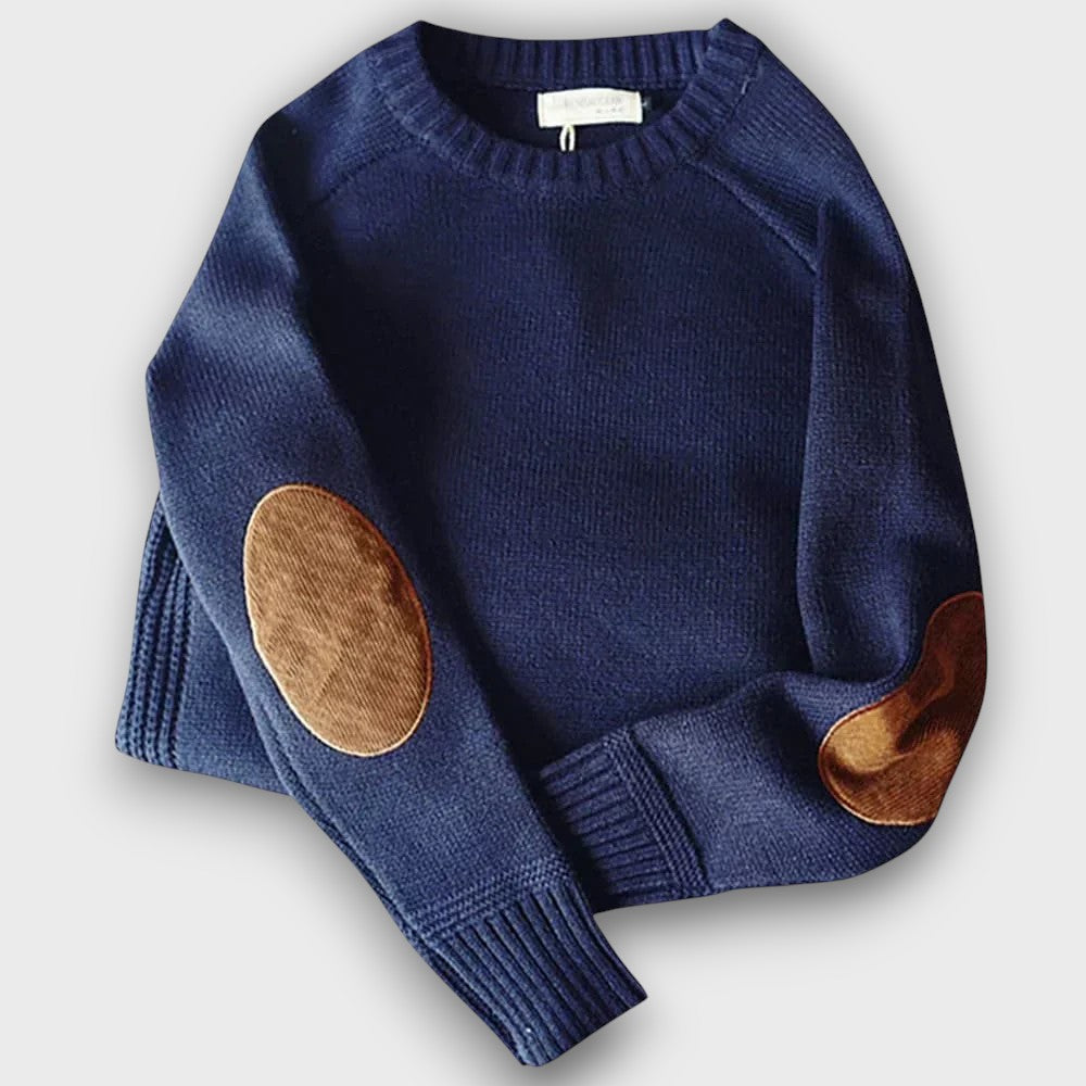 Pull en tricot avec coudières (homme)