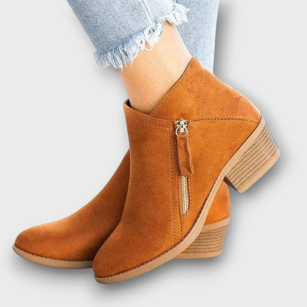 Bottines en daim à petit talon (femme)