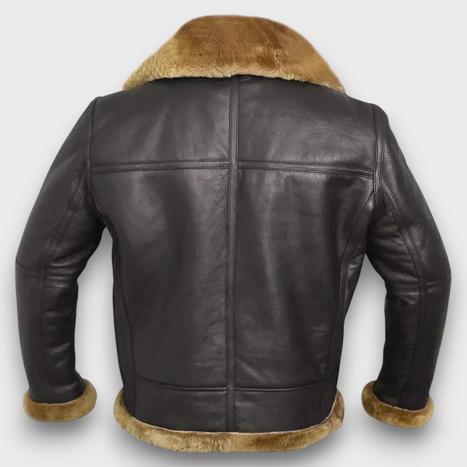 Veste aviateur en cuir avec doublure en laine (homme)