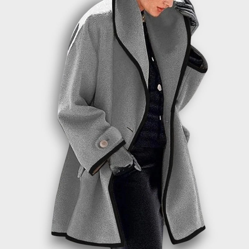 Manteau oversize avec passepoil contrasté (femme)