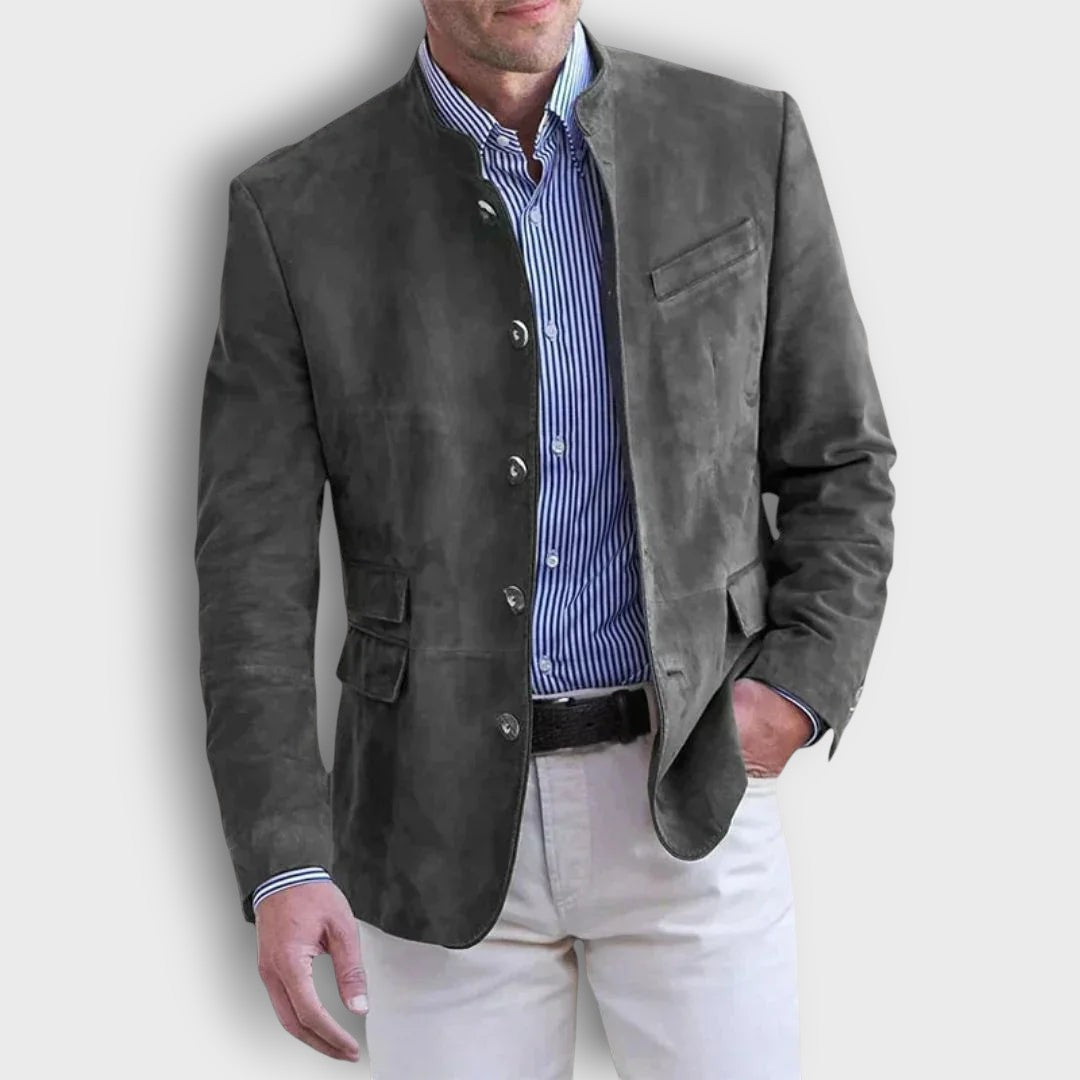 Blazer en daim à col montant (homme)