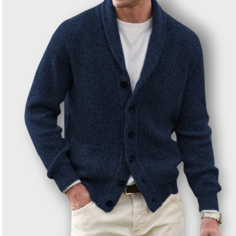 Gilet en tricot à col châle (homme)