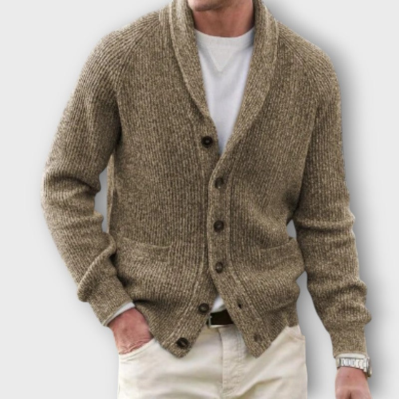 Gilet en tricot à col châle (homme)