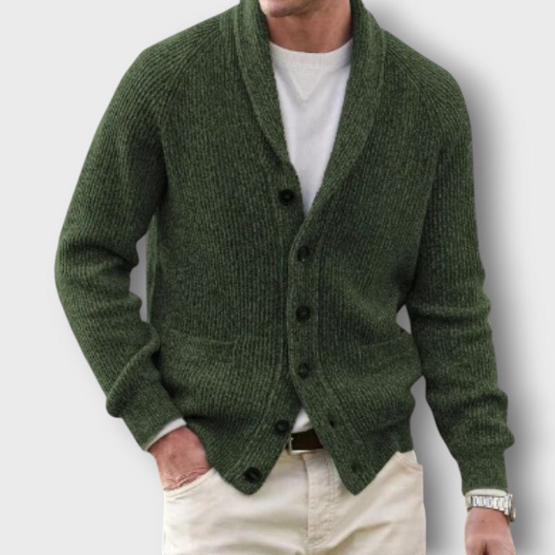 Gilet en tricot à col châle (homme)