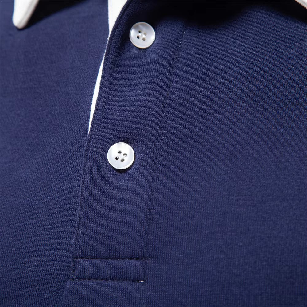 Pull polo homme à col contrasté