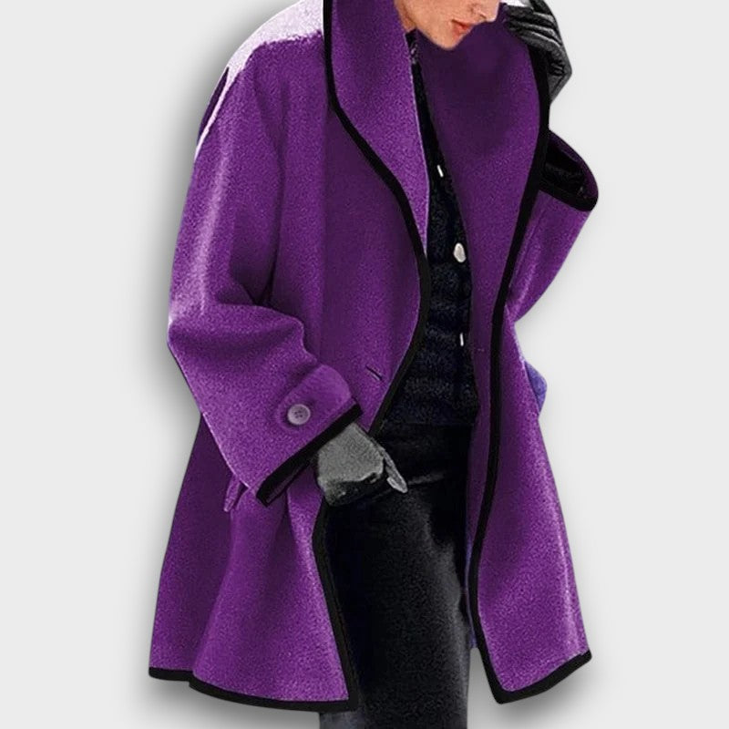 Manteau oversize avec passepoil contrasté (femme)