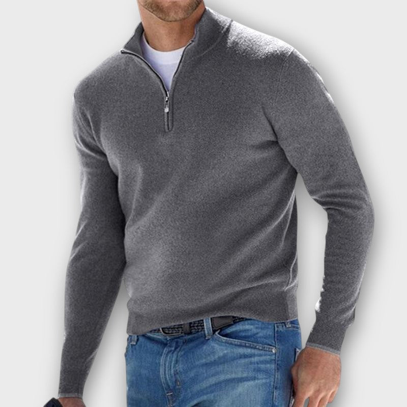 Pull fin à demi-fermeture éclair (homme)