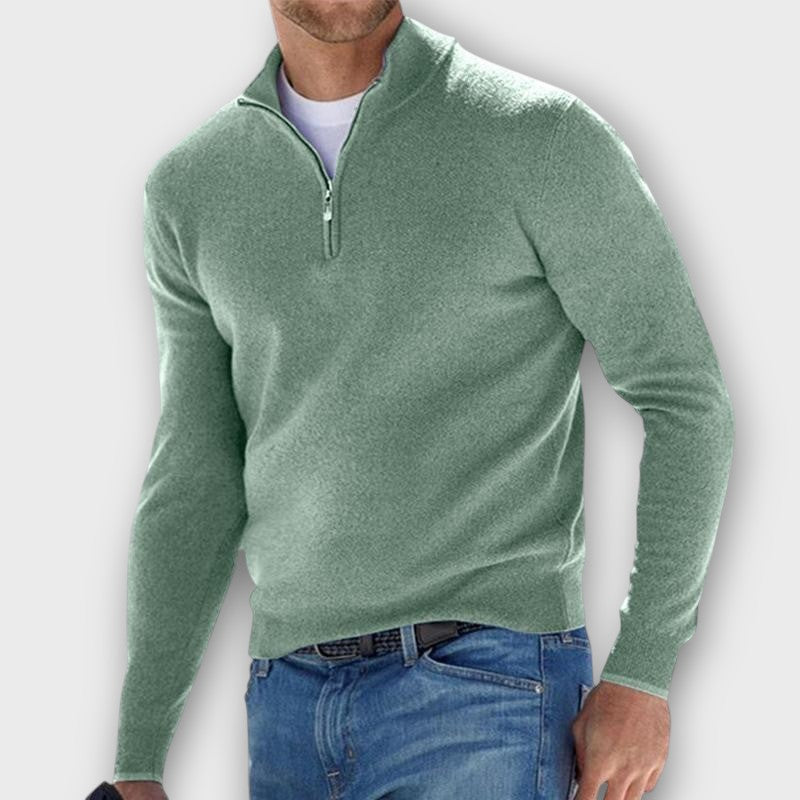 Pull fin à demi-fermeture éclair (homme)
