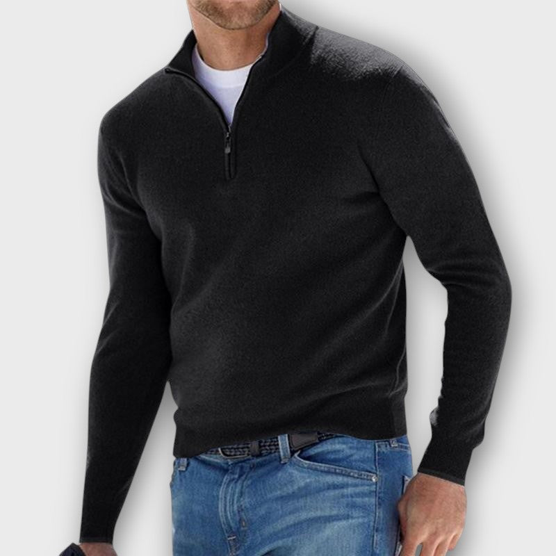 Pull fin à demi-fermeture éclair (homme)