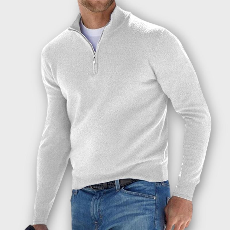Pull fin à demi-fermeture éclair (homme)