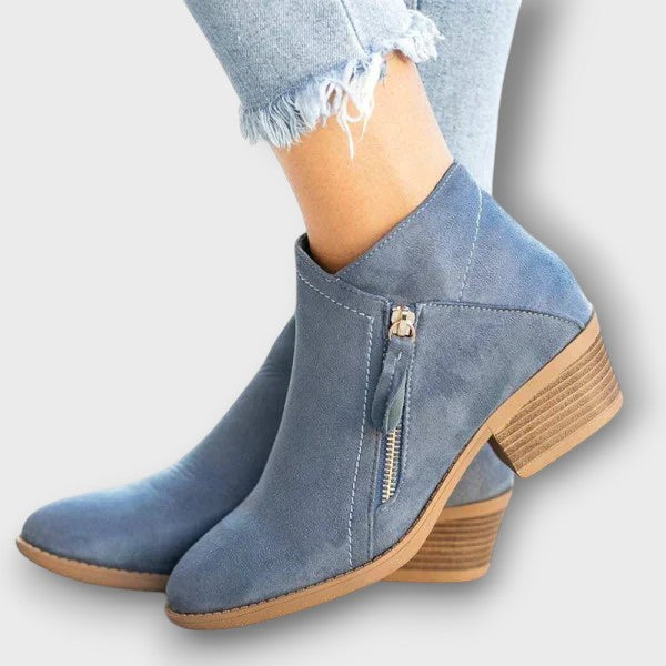 Bottines en daim à petit talon (femme)