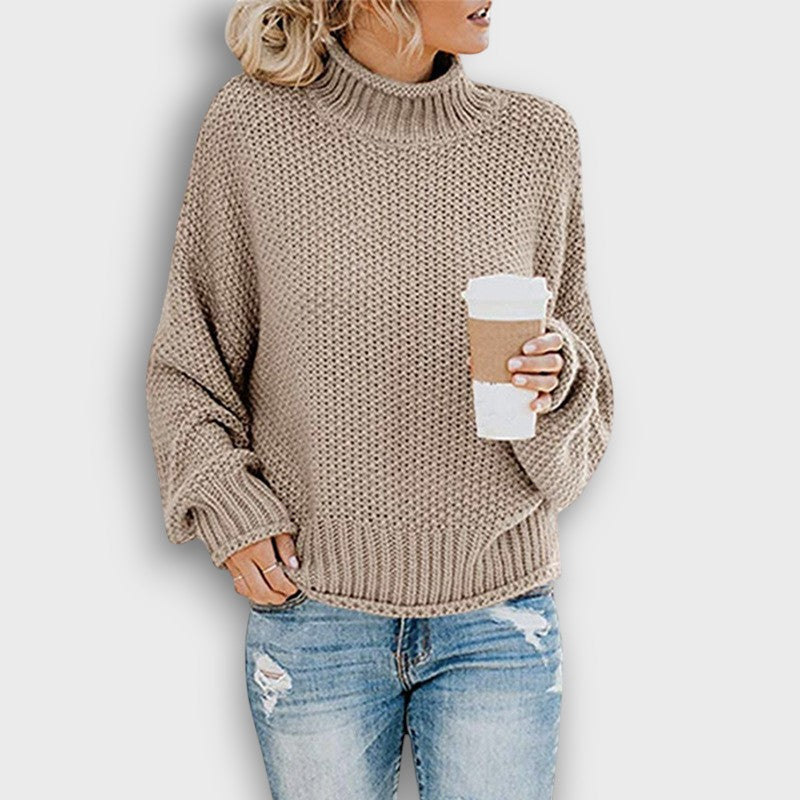 Pull en maille col montant