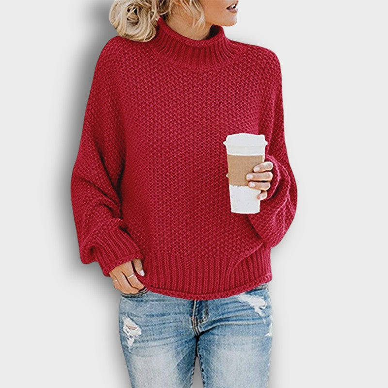 Pull en maille col montant