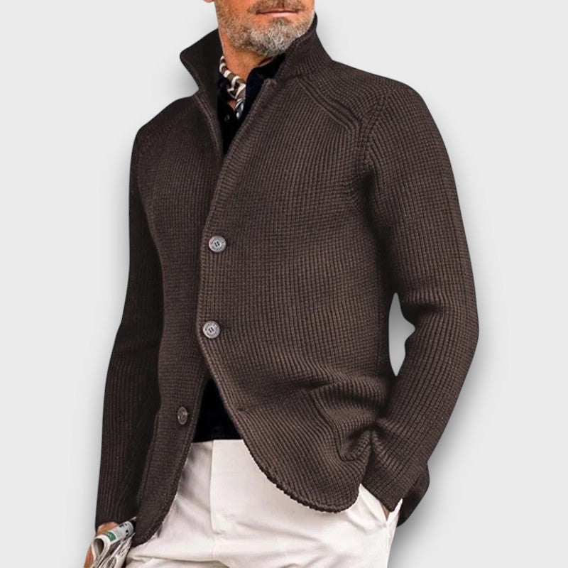 Gilet en maille beige à boutons (homme)
