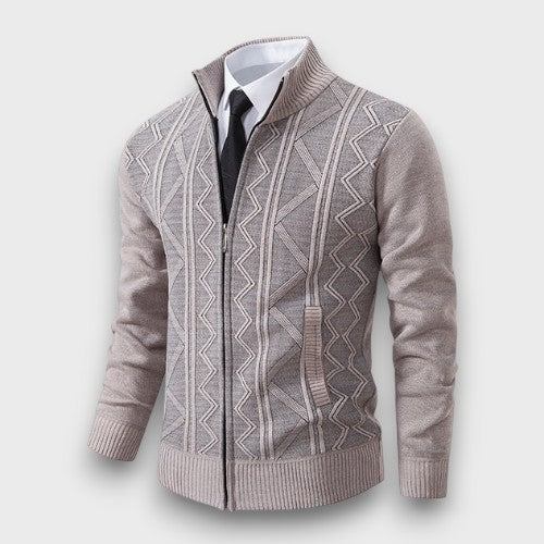 Gilet zippé à motif en tricot (homme)