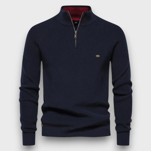 Pull en maille à demi-fermeture éclair (homme)