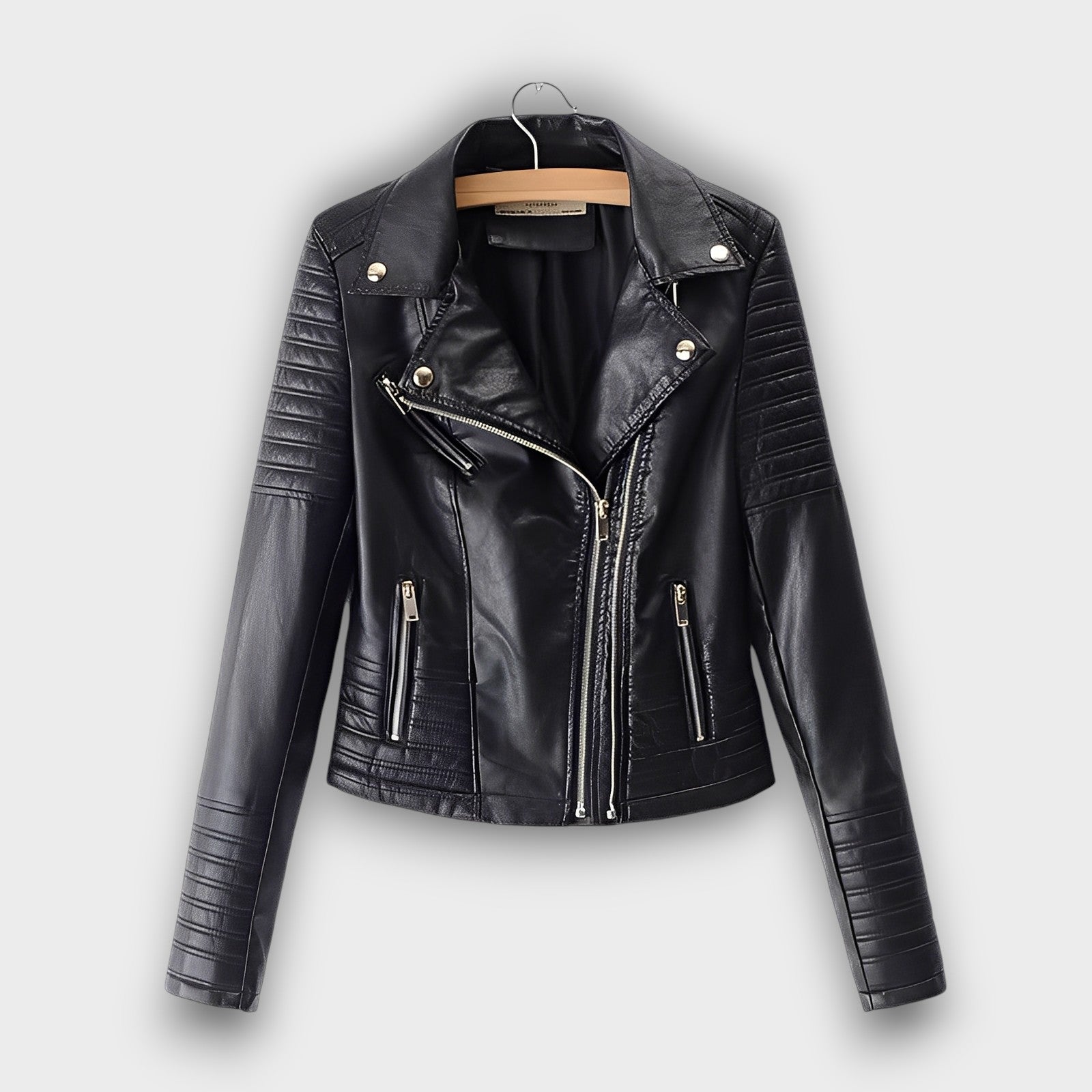 Veste biker courte en similicuir (femme)