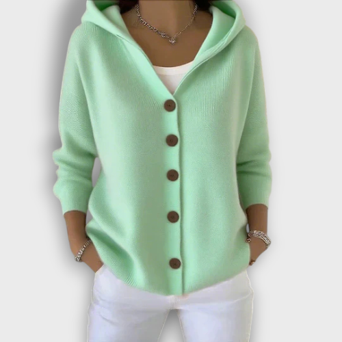Cardigan en maille à capuche avec boutons
