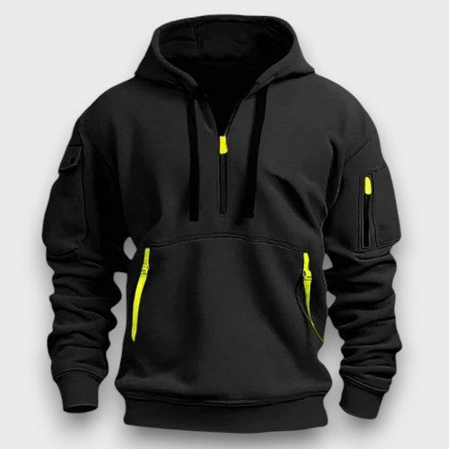 Sweat à capuche zippé avec détails contrastés (homme)