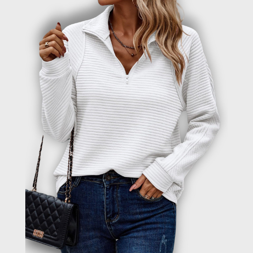 Pull femme demi-zip élégant