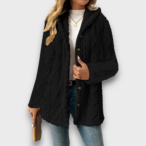Veste pour femme avec capuche et boutons