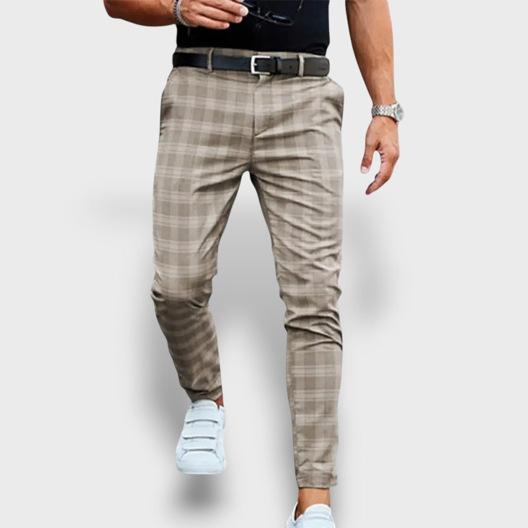 Pantalon homme à carreaux slim fit