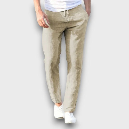 Pantalon léger en lin avec cordon de serrage (homme)