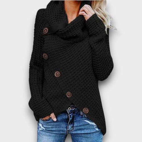 Pull femme en maille avec boutons