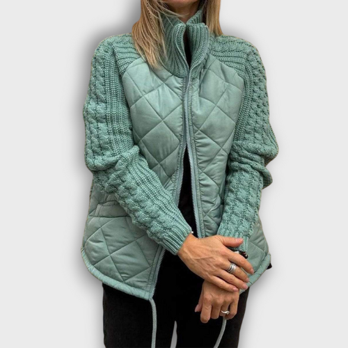 Veste matelassée femme avec manches en tricot