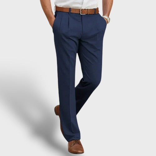 Pantalon de costume droit classique en tissu (homme)