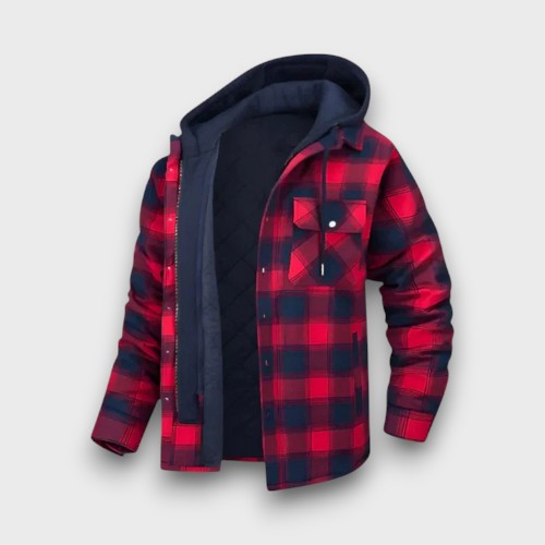 Veste chemise à carreaux doublée avec capuche (homme)