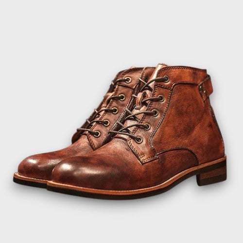 Bottines en cuir à lacets style vintage (homme)