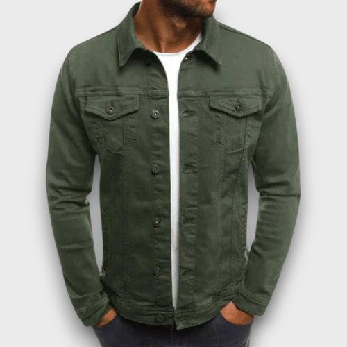 Veste en jean avec poches poitrine et fermeture à boutons (homme)