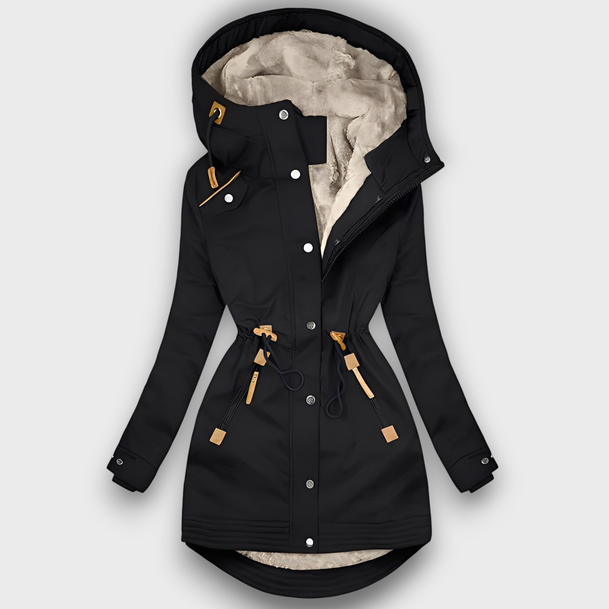 Veste d’hiver femme avec capuche et doublure polaire