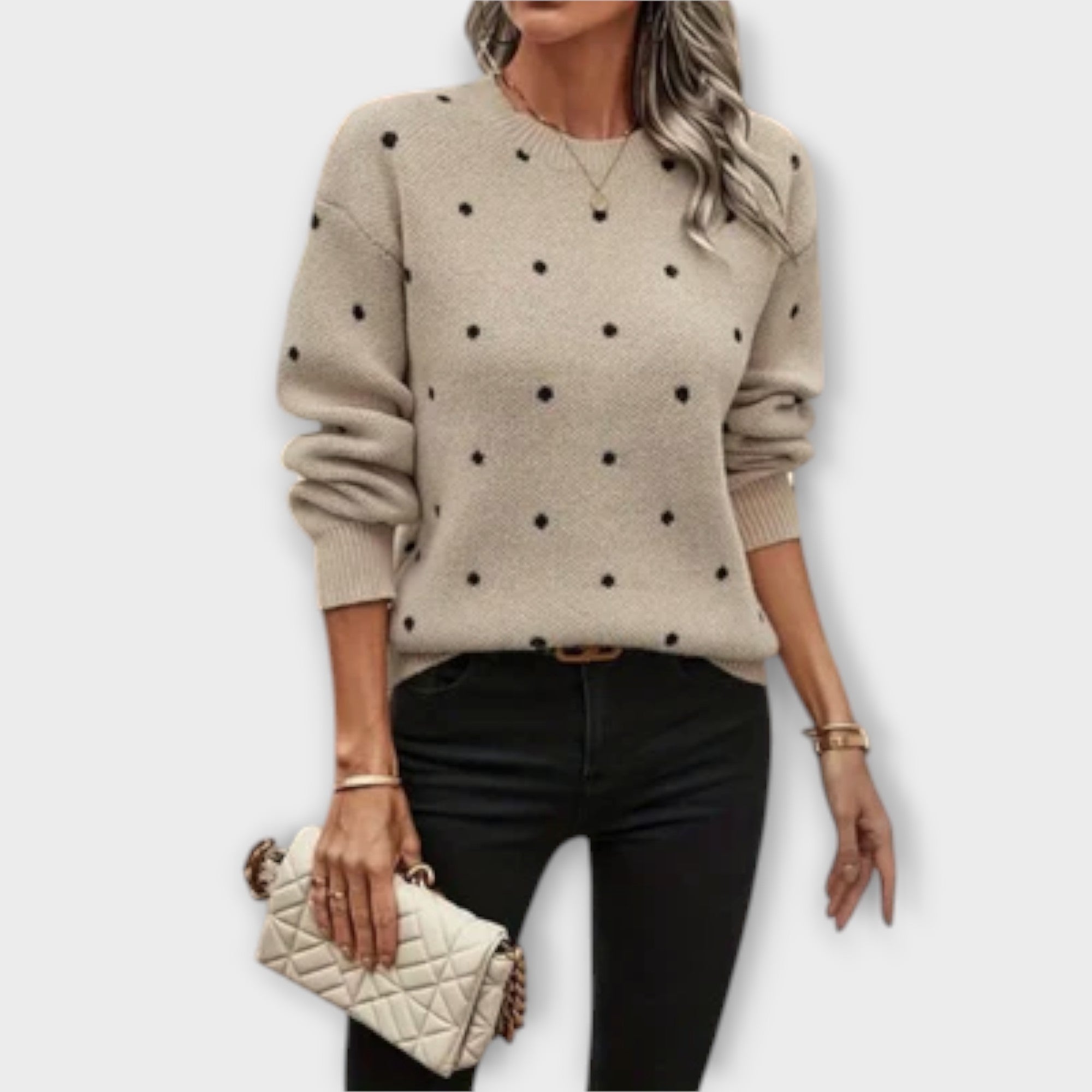 Pull femme à motif pois