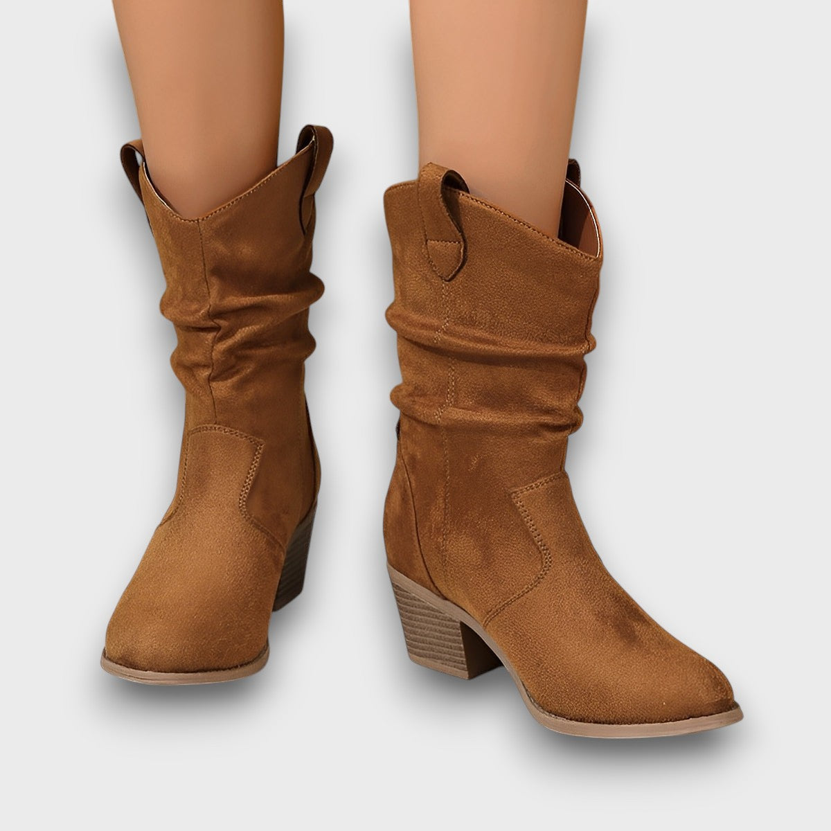 Bottines à talon bloc en suédine (femme)