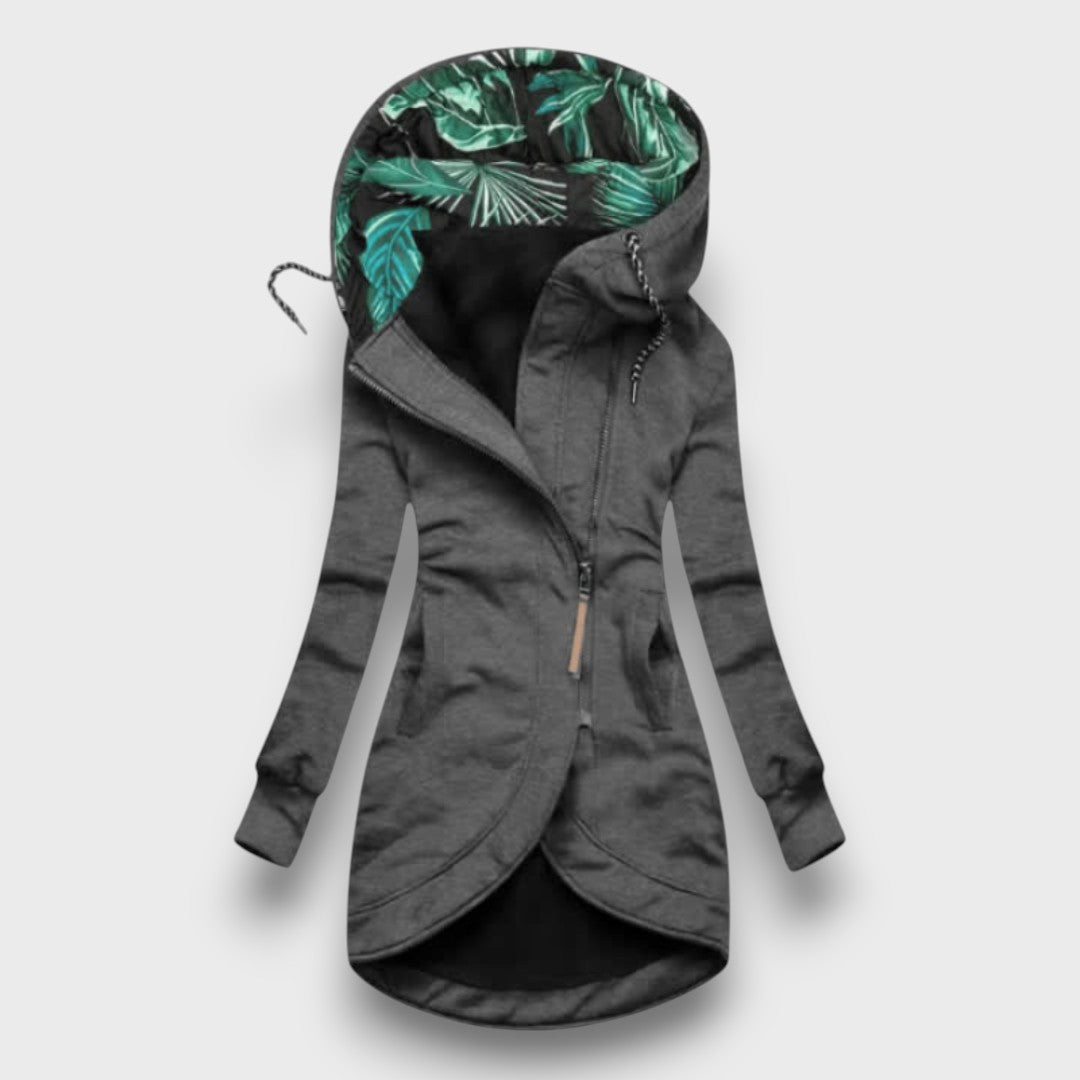 Veste à capuche femme avec motif tropical