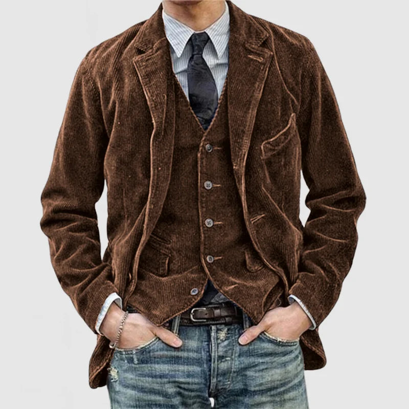 Blazer et gilet en velours côtelé