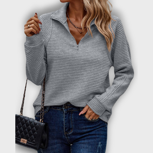 Pull femme demi-zip élégant