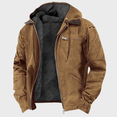 Veste d’extérieur homme à capuche doublée polaire