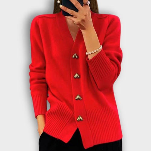 Cardigan avec boutons en forme de cœur (femme)