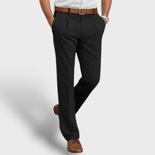 Pantalon de costume droit classique en tissu (homme)