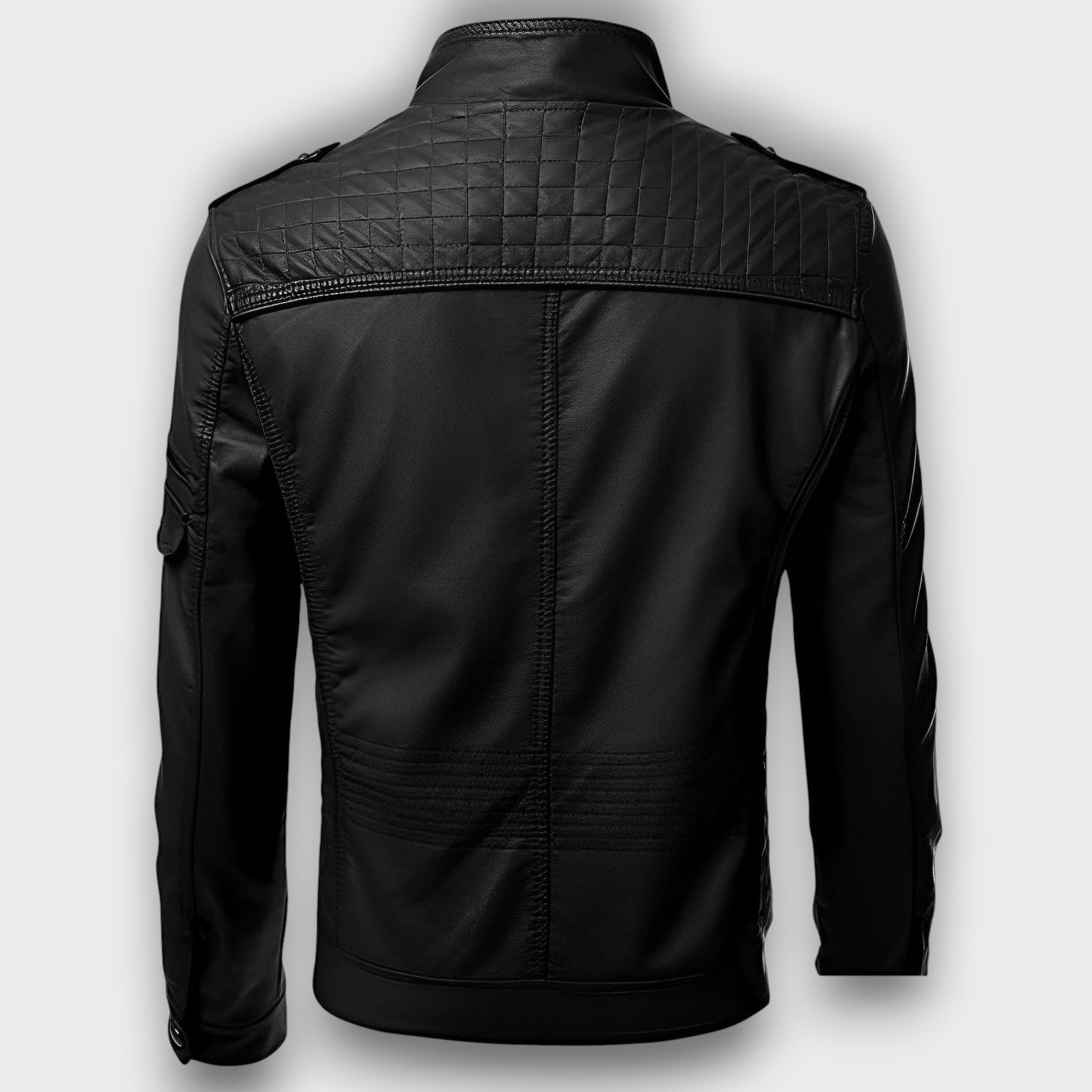 Veste biker en similicuir avec poches zippées (homme)