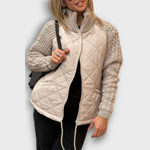 Veste matelassée femme avec manches en tricot