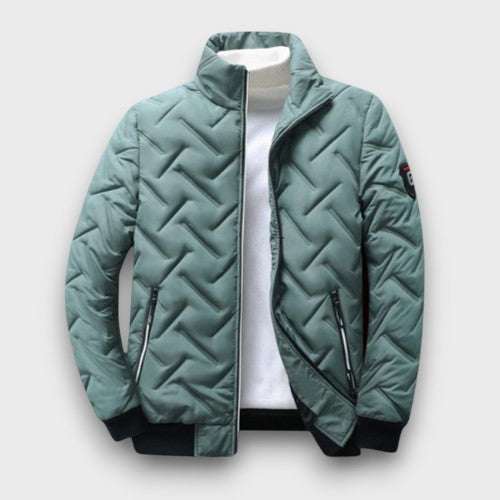 Veste matelassée à motif moderne et col montant (homme)