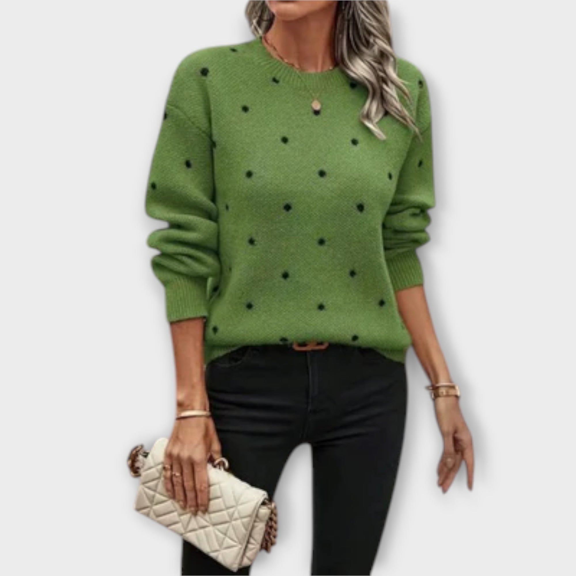 Pull femme à motif pois