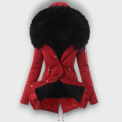 Veste d’hiver femme avec capuche en fausse fourrure